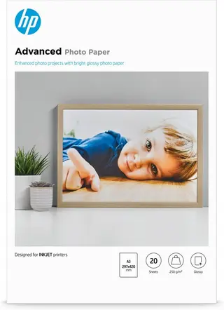 Produktfoto för HP Fotopapper Q8697A A3 250g