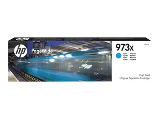 Produktfoto för HP PageWide 973X bläckpatron, cyan, singelförpackning, hög kapacitet