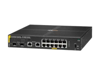 Produktfoto för HPE Aruba 6000 12G Class4 PoE 2G/2SFP 139W Switch - Switch - Administreret - 12 x 10/100/1000 (PoE+) + 2 x Gigabit SFP + 2 x 1000Base-T - monterbar på stativ - PoE (139 W)