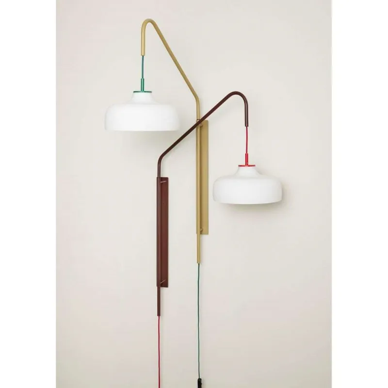 Bild 2 för Hübsch - Current Wall Light - Vägglampa - Green/Khaki - 71x30xh111cm, E27