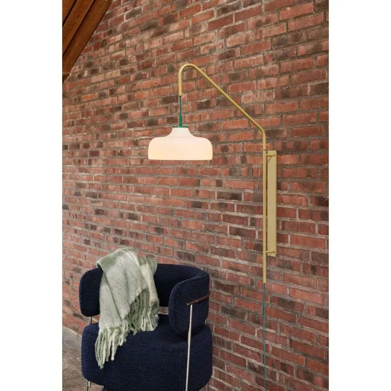 Bild 3 för Hübsch - Current Wall Light - Vägglampa - Green/Khaki - 71x30xh111cm, E27