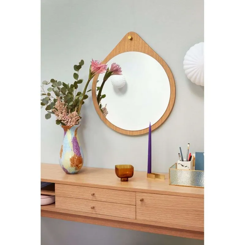 Bild 4 för Hübsch - Kumu Vägglampa Ø18 Opal/Brass Hübsch