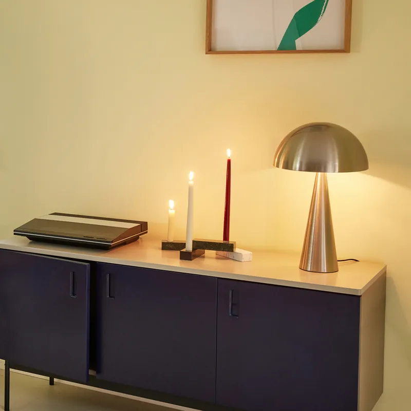 Bild 3 för Hübsch - Mush Bordslampa Large Nickel Hübsch
