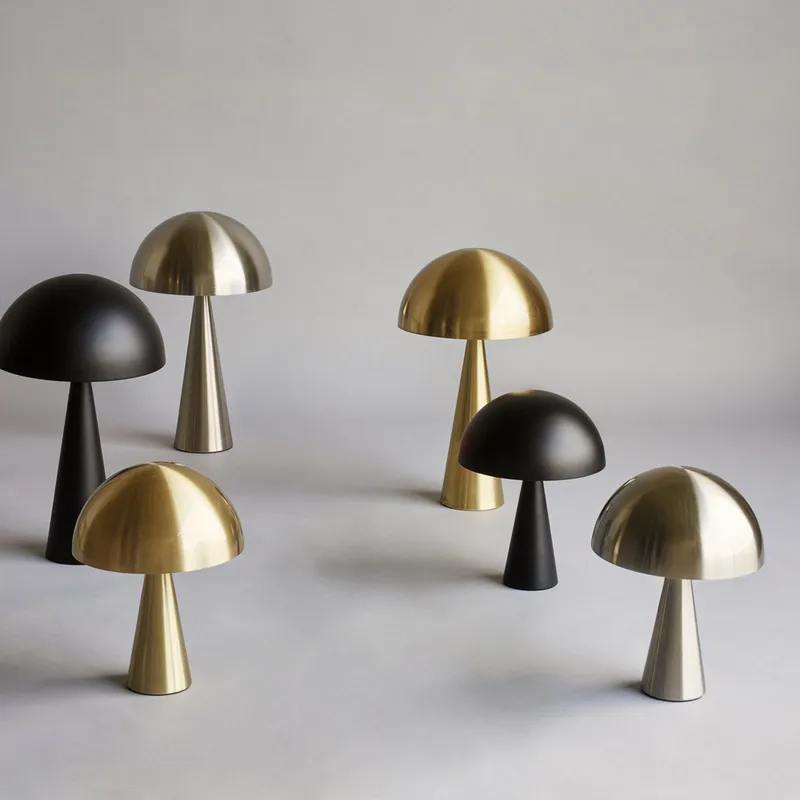 Bild 4 för Hübsch - Mush Bordslampa Small Nickel Hübsch