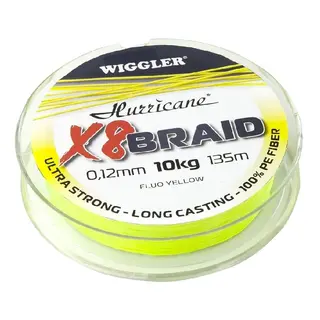 Produktfoto för Hurricane X8 Braid Fluo Yellow 0,22mm 18,6kg 135m