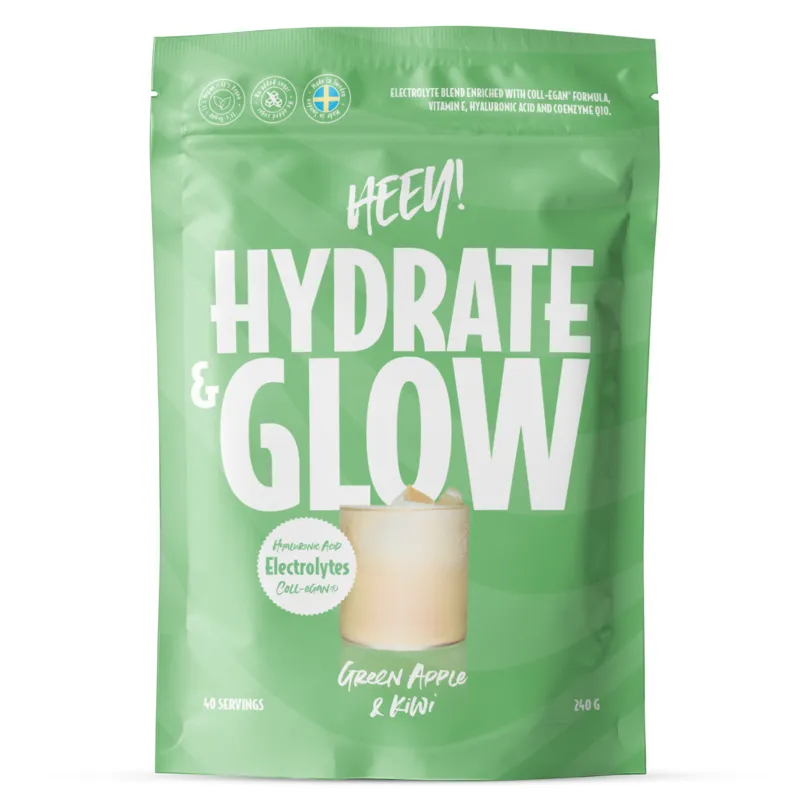 Bild 1 för Hydrate & Glow Elektrolyter + Coll-egan® 240 g - Grönt Äpple & Kiwi