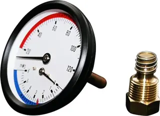 Produktfoto för Hydrotermometer 1/2XØ80 0-10MVS/20-120°C