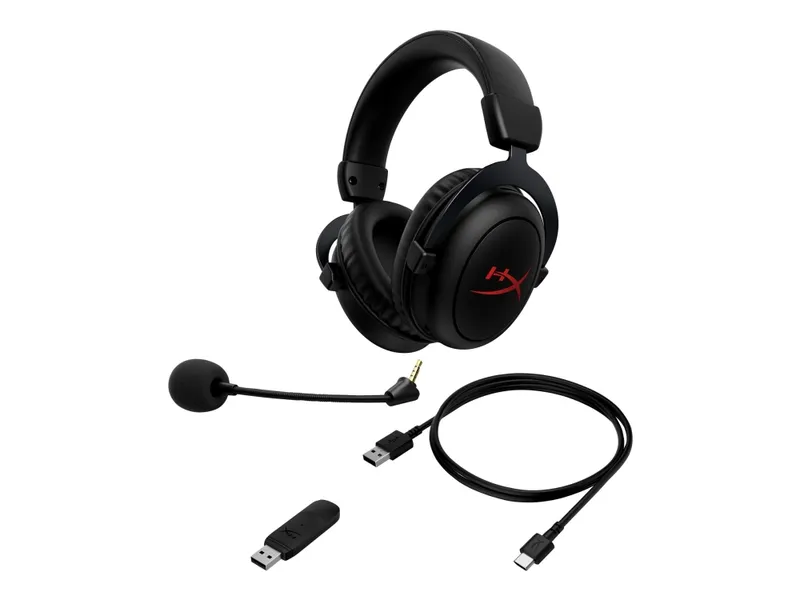 Alternativ bild 0 för HyperX Cloud II - Headset - fullstorlek - 2,4 GHz - trådlös - USB, 3,5 mm kontakt - svart