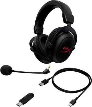 Produktfoto för HyperX Cloud II - Headset - fullstorlek - 2,4 GHz - trådlös - USB, 3,5 mm kontakt - svart