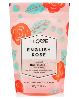 Produktfoto för I LOVE_Scented Bath Salts soothing and relaxing English Rose bath salt 500g