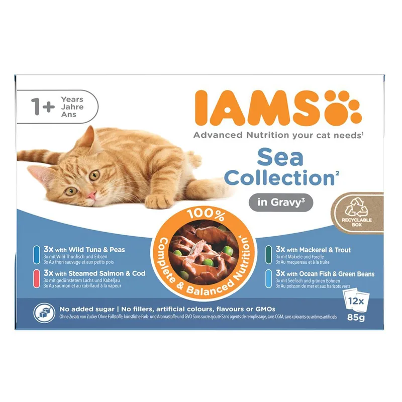 Bild 1 för Iams Cat Adult Delights in Gravy Multipack Sea Collection 12x85 g