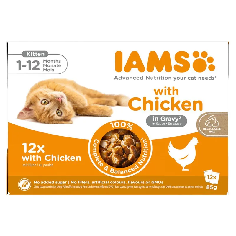 Bild 1 för Iams Delights in Gravy Multipack Kitten Chicken 12x85 g