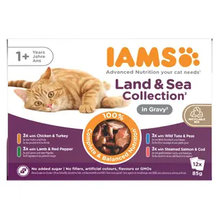 Produktfoto för Iams Delights in Gravy Multipack Land & Sea 12x85 g