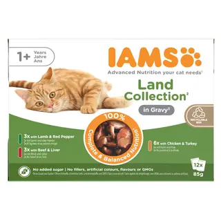 Produktfoto för Iams Delights in Gravy Multipack Land Collection 12x85 g