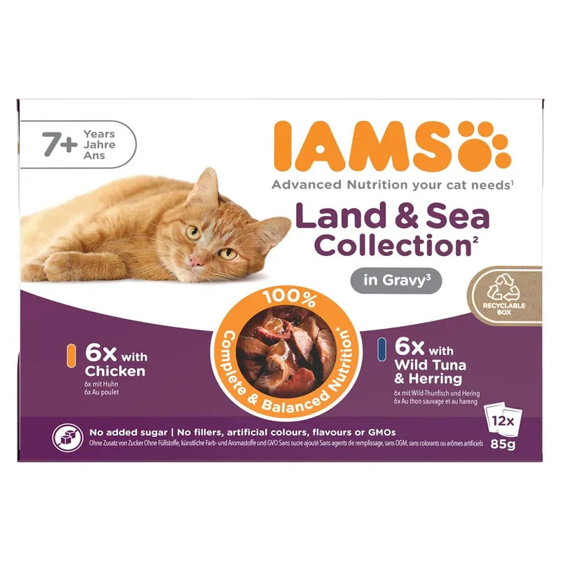 Bild 2 för Iams Delights in Gravy Senior Land & Sea Collection 12x85 g