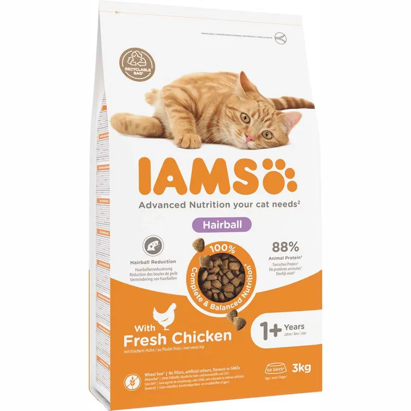 Alternativ bild 0 för Iams for Vitality Cat Adult Hairball Chicken (3 kg)