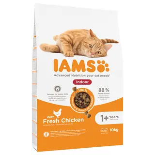Produktfoto för Iams for Vitality Cat Adult Indoor Chicken (10 kg)