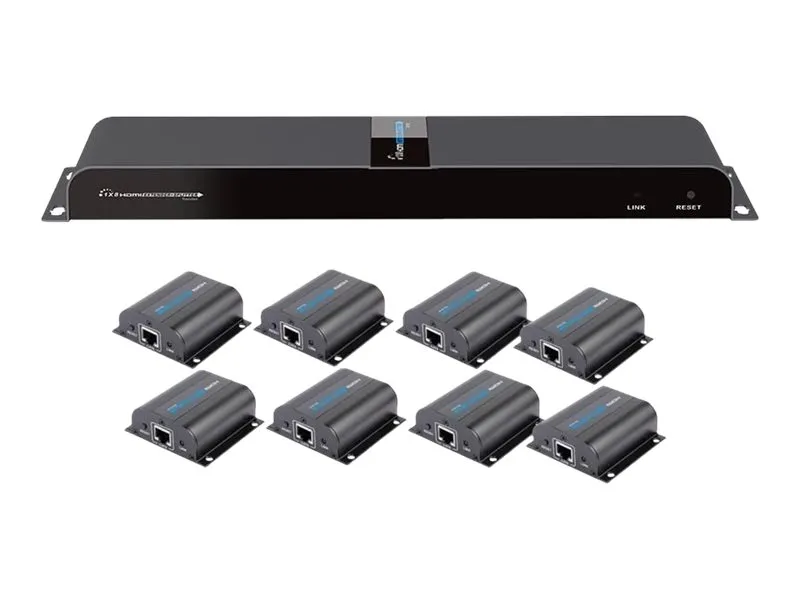 Alternativ bild 0 för IC INTRACOM techly HDMI 1x8 Extender Splitter over CAT6/6a/7 50m with IR pass-back