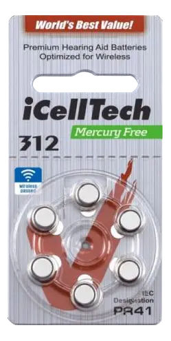 Produktfoto för iCellTech PR41/ZA312/D312/V312 Hörapparatsbatteri