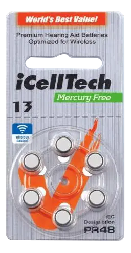 Produktfoto för iCellTech PR48/ZA13/DA13/V13 Hörapparatsbatteri