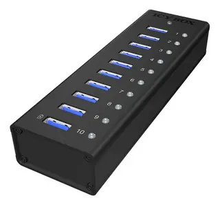 Produktfoto för ICY BOX IB-AC6110 - Hubb - 10 x SuperSpeed USB 3.0 - skrivbordsmodell