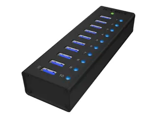 Produktfoto för ICY BOX IB-AC6110 - Hubb - 10 x SuperSpeed USB 3.0 - skrivbordsmodell