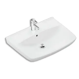 Produktfoto för Ifö Spira diskbänk rak 60cm 15062 - monteringsbultar/-fästen, med kranhål och överloppsdjup 145