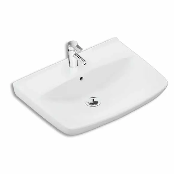 Alternativ bild 0 för Ifö Spira diskbänk rak 60cm 15062 - monteringsbultar/-fästen, med kranhål och överloppsdjup 145