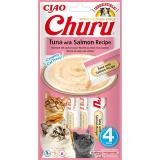 Produktfoto för INABA Churu Tuna med lax - Kattgodis - 4x14g