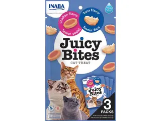 Produktfoto för INABA Juicy Bites Chicken and tuna - Kattegodbidder - 3 x 11g