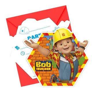 Produktfoto för Inbjudningskort Byggare Bob 6-pack