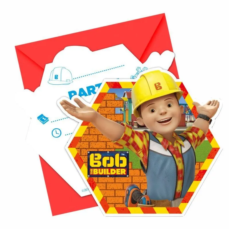 Alternativ bild 0 för Inbjudningskort Byggare Bob 6-pack