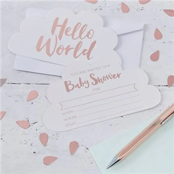 Alternativ bild 0 för Inbjudningskort hello world 10-pack