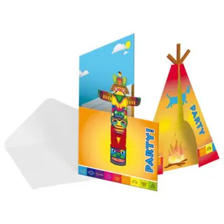 Produktfoto för Inbjudningskort indianer 8-pack