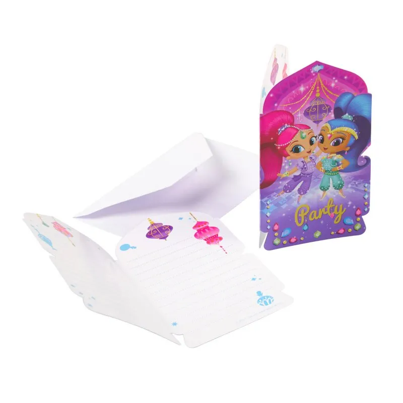 Alternativ bild 0 för Inbjudningskort Shimmer & Shine 8-pack