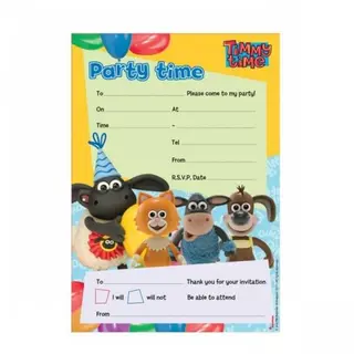 Produktfoto för Inbjudningskort Timmy Lamm 20-pack