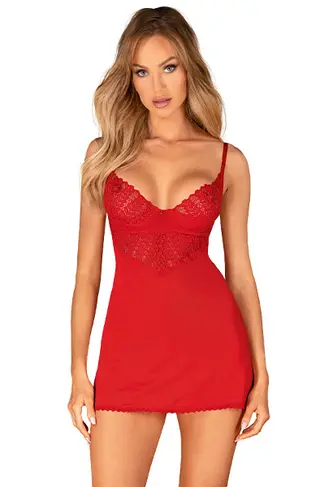 Produktfoto för Ingridia Chemise & Thong Red