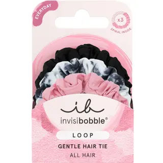 Produktfoto för invisibobble Loop Be Gentle, Hårband, Svart, Multifärg, Rosa, Mönstrad, Vuxna, 3 styck