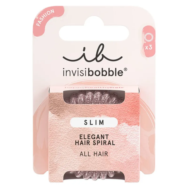 Bild 2 för invisibobble Slim - Pink Monocle, Hårband, Rosa, Monokromatiskt, 3 styck