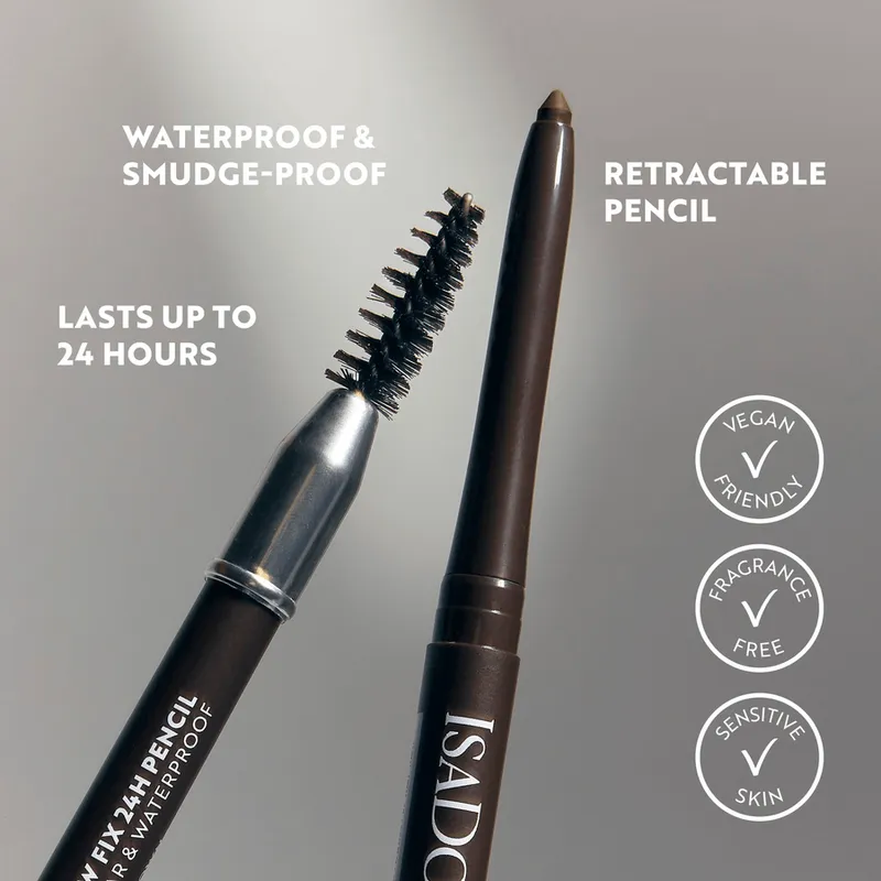 Bild 6 för IsaDora The Brow Fix 24h Pencil Longwear & Waterproof 02 Dark Brown 0,32 g