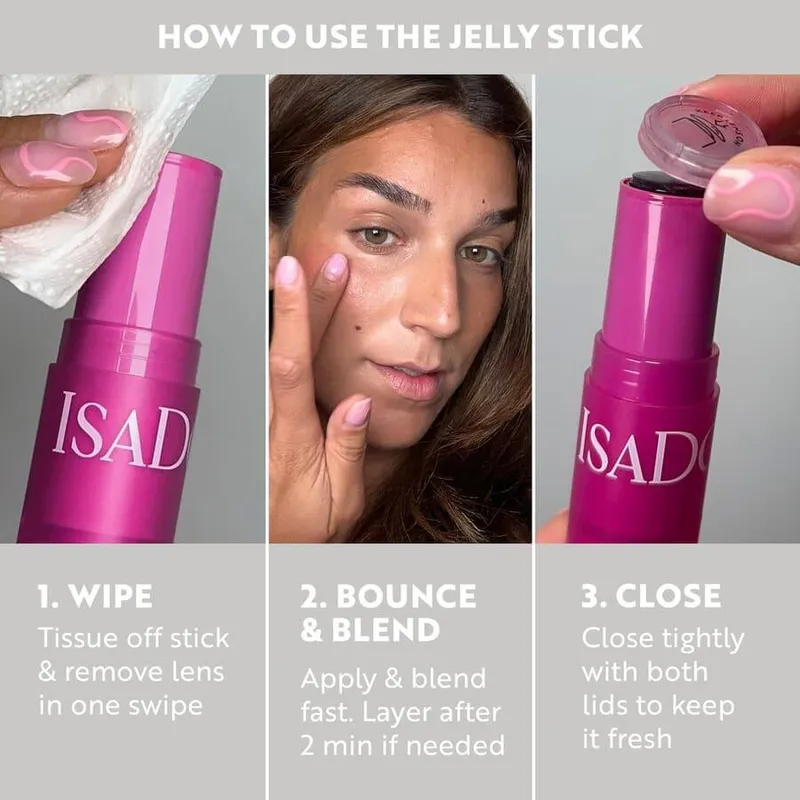 Bild 5 för IsaDora The Lip & Cheek Tint Cooling Jelly Stick 12 Berry Pink