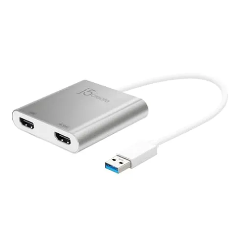 Alternativ bild 0 för j5create JUA365 - Videokort - 24 pin USB-C hane till HDMI hona - 20 cm - silver - 4K30 Hz (3840 x 2160) stöd, 2048 x 1152-stöd 60 Hz