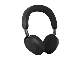 Produktfoto för Jabra Evolve3 75 UC - Headset - på örat - Bluetooth - trådlös - aktiv brusradering - USB-C via Bluetooth-adapter - svart - med trådlös laddningsplatta - UC-certifierad, Zoomcertifierad, Google Meet-certifierad