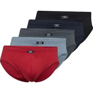 Produktfoto för JBS Kalsonger 5P Organic Cotton Mini Slip Brief Svart/Röd ekologisk bomull Large Herr