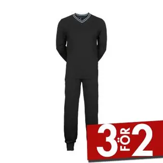 Produktfoto för JBS V-Neck Jersey Pyjamas Svart bomull XX-Large Herr