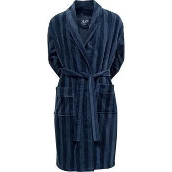 Alternativ bild 0 för JBS Velour Bath Robe Blårandig bomull Small Herr