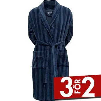 Alternativ bild 0 för JBS Velour Bath Robe Blårandig bomull XX-Large Herr