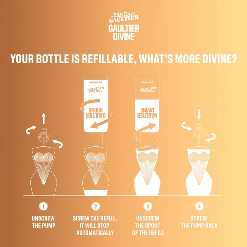 Bild 4 för Jean Paul Gaultier Gaultier Divine Eau De Parfum Refill 200ml