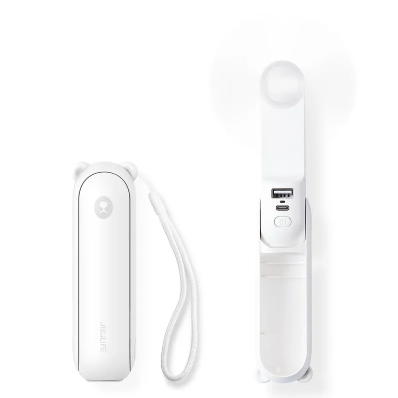 Alternativ bild 0 för Jisulife mini-handfläkt Jisulife Life8 USB med powerbank 2000mAh och ficklampa - vit