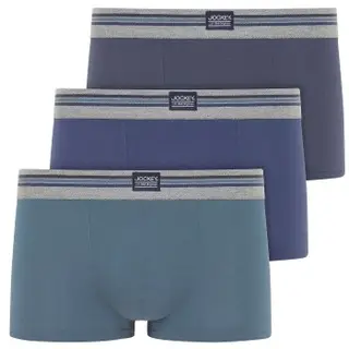 Produktfoto för Jockey Kalsonger 3P Cotton Stretch Short Trunk Blå bomull XX-Large Herr